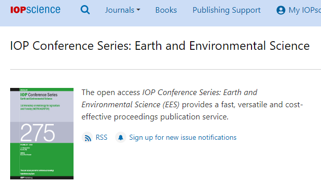 IOP Conference Series: Earth and Environmental ScienceEES