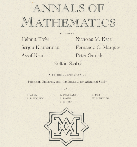 Annals of Mathematics中科院分區(qū)