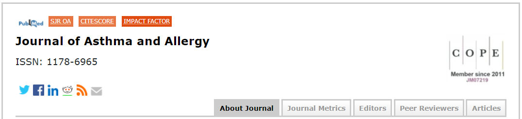 Journal of Asthma and Allergy是幾區(qū)
