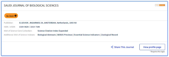 SAUDI JOURNAL OF BIOLOGICAL SCIENCES