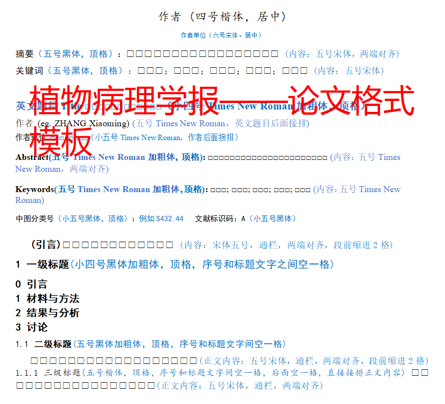 論文格式模板
