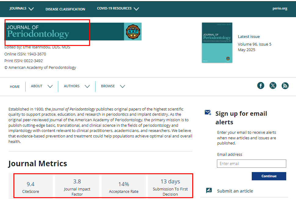 JOURNAL OF PERIODONTOLOGY