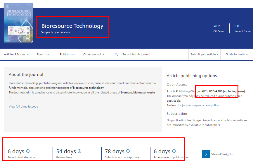 BIORESOURCE TECHNOLOGY